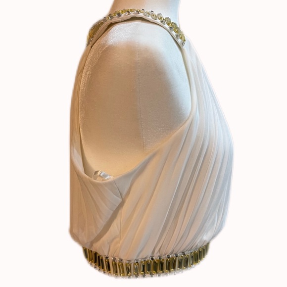 ***NWT***. CACHET GOWN (IVORY) WITH GOLD TRIM (10) - Picture 5 of 7